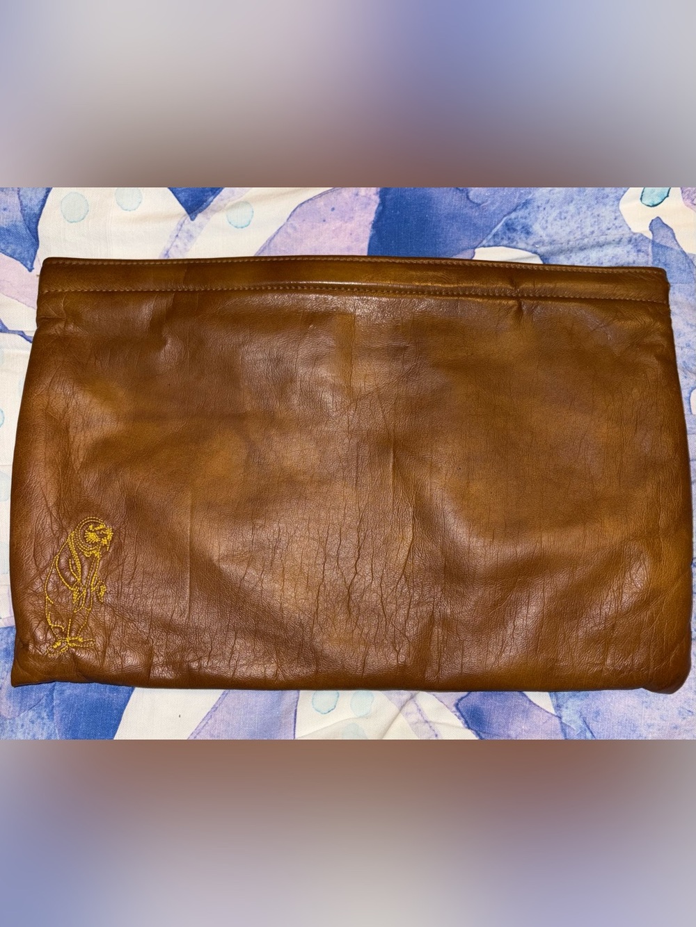 Vintage 1970s Walrus Portfolio Pouch Folio Clutch Brown Rare